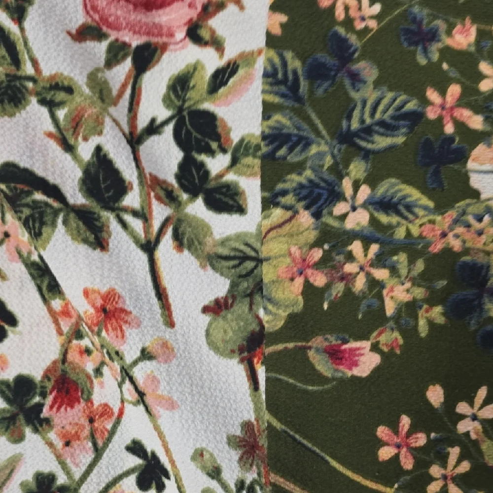 Umgee Sz M/L Kimono with Navy, Pink, Cream, and Green Floral Accents - Picture 11 of 12